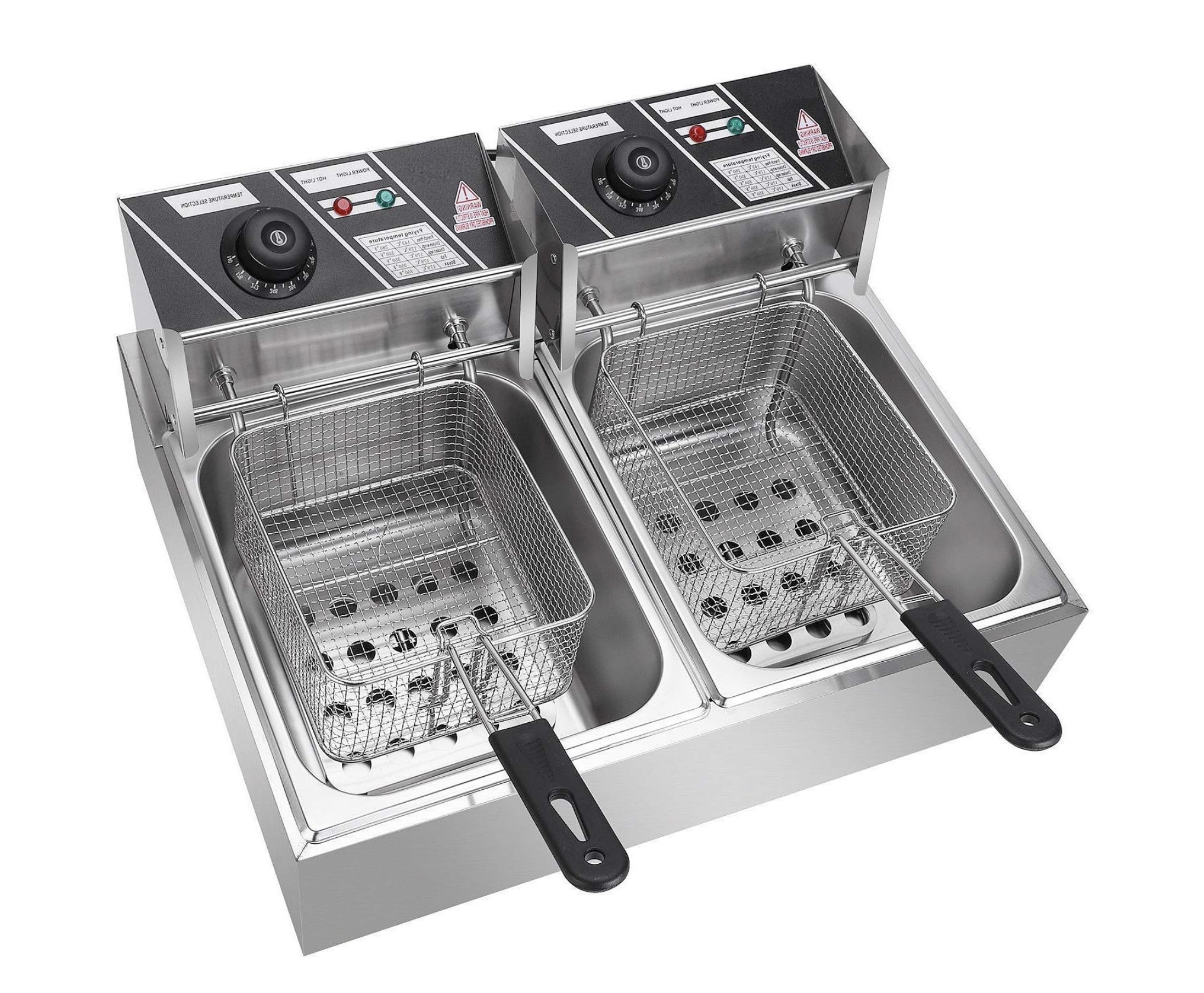 Commercial Double Tank Deep Fryer – 2 × 6L